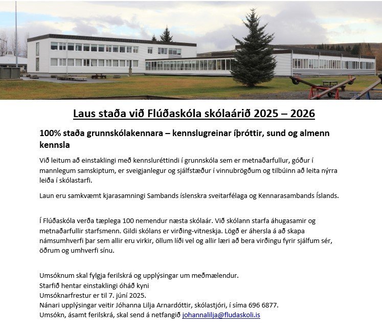 Kennara vantar næsta skólaár